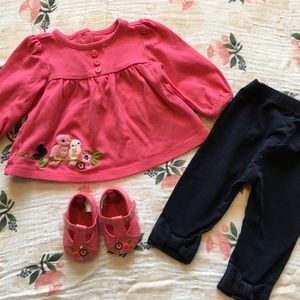 Gymboree Spring Set with Baby Gap leggings